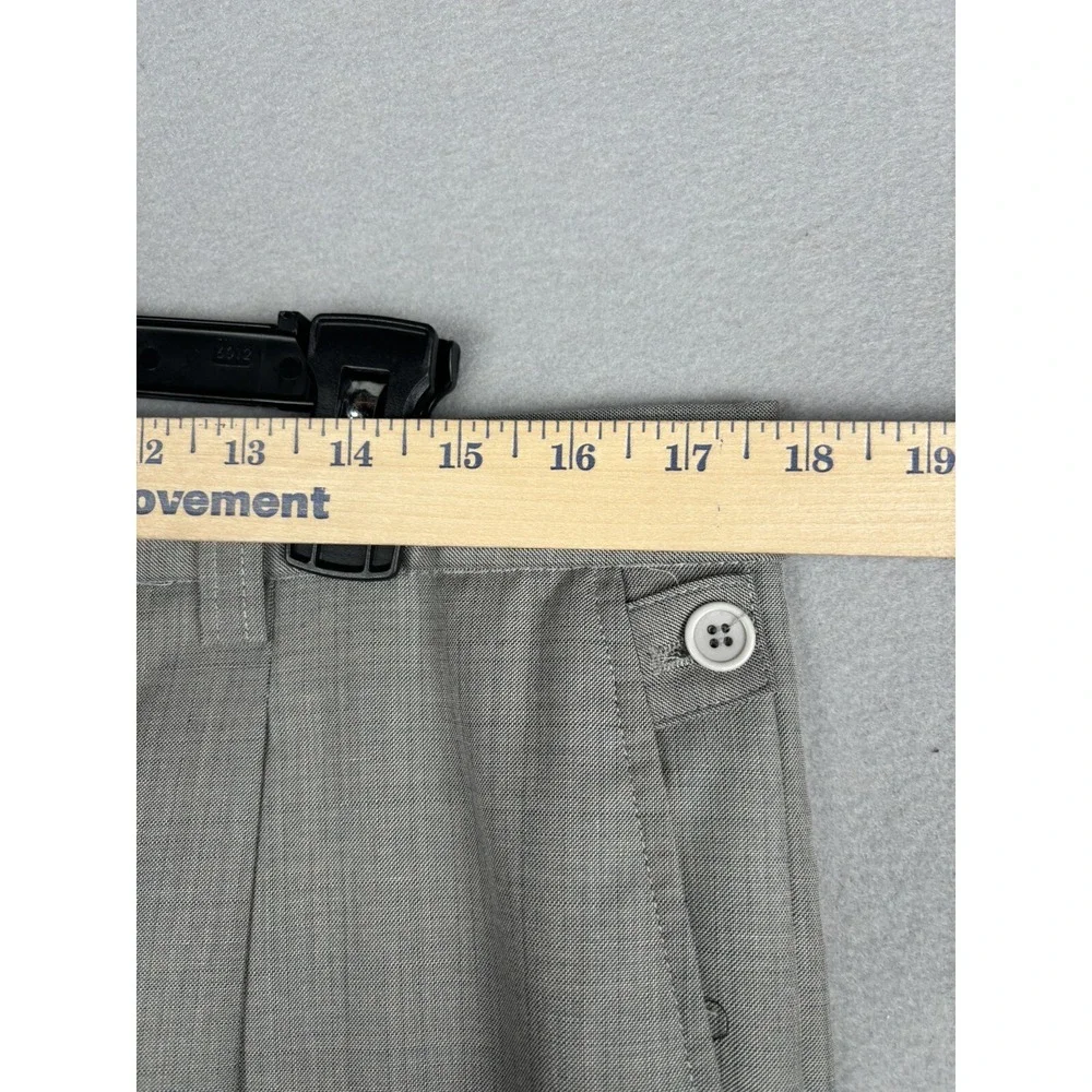 Zacchi Men's Pants 36 Gray Plaid Pleated Front Dress Career Worship Pockets 2890